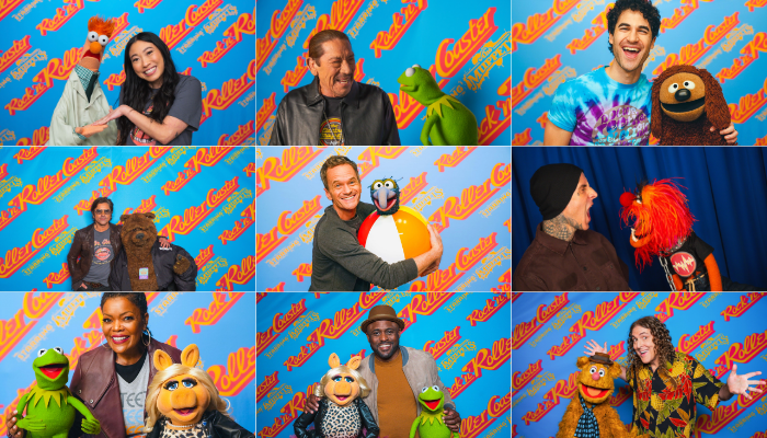 A collage of celebrity photos, such as Awkwafina, Danny Trejo, and John Stamos.